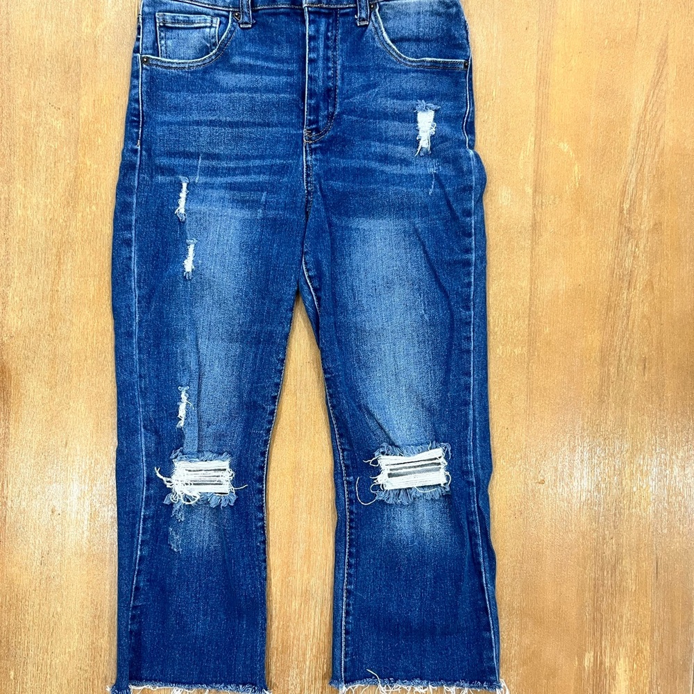 Distressed Risen Blue Jeans